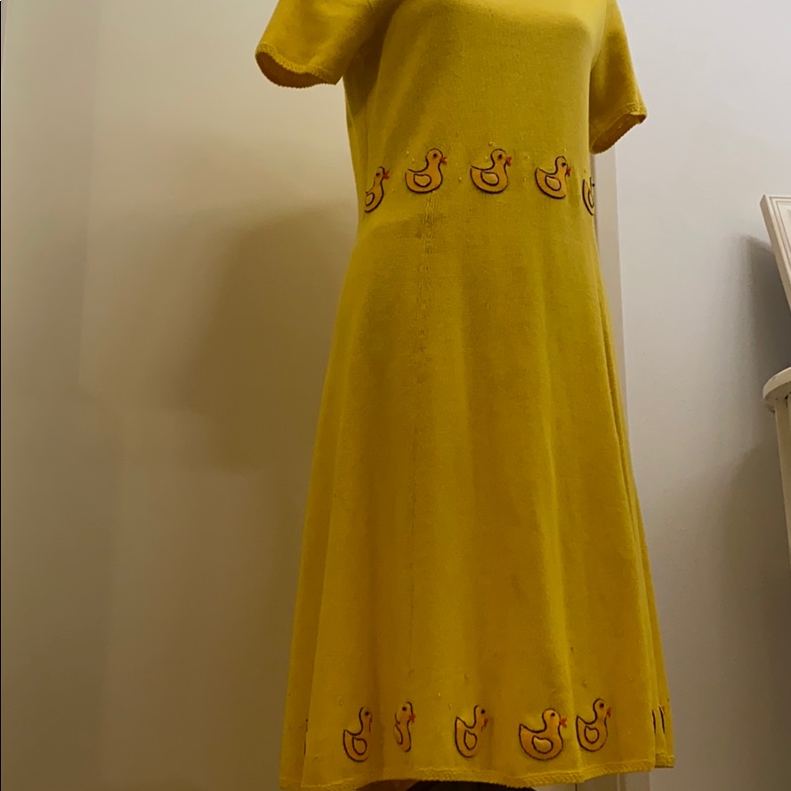 Yellow Dress With Appliqu Ducks